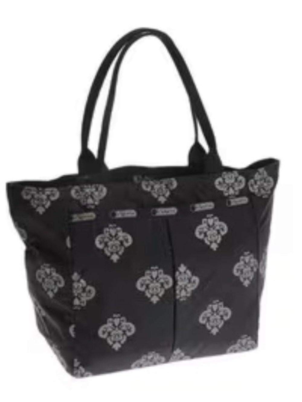Lesportsac Nylon SMALL EVERYGIRL TOTE Regalia Black & Metallic Gray Damask